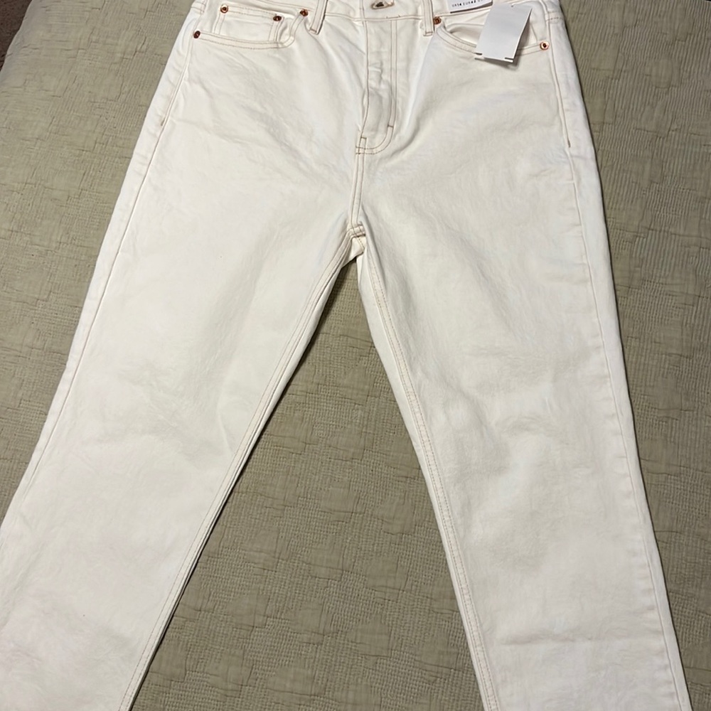 Topshop Straight Leg Raw Hem Jeans/Frayed hem with just a hint of stretch size14